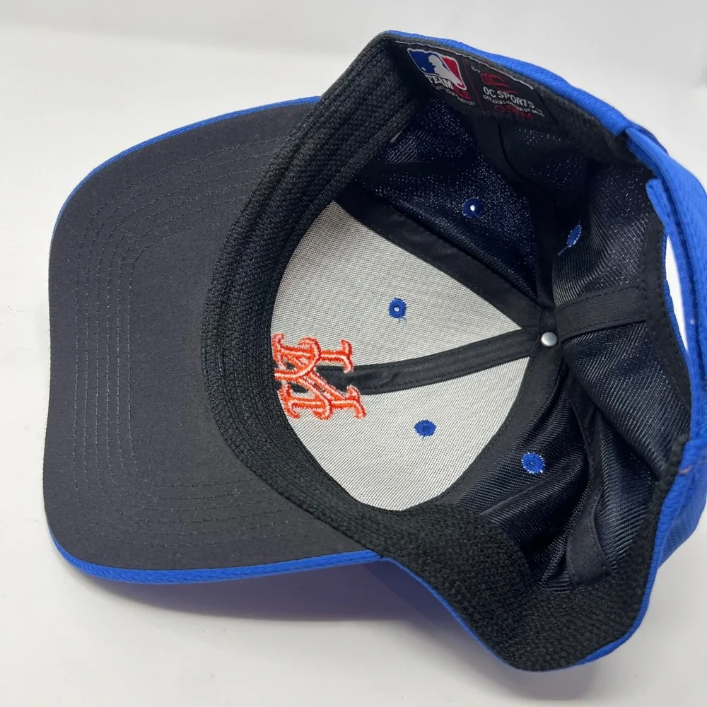 New York Mets MLB Baseball Hat OC Sports Blue Orange OSFM Adjustable Mesh Cap